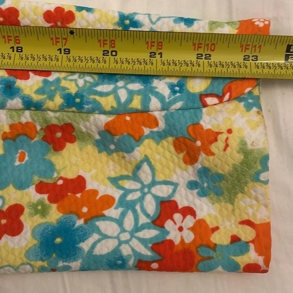 RQT Multicolor Floral Cotton Pique Blazer Jacket Womens Size 12 Vintage Blue - Picture 6 of 12